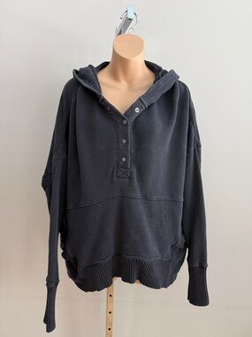 Free People Movement Women's Hooded Oversized Pullover - Charcoal size SP
